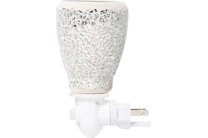 Dawhud Direct Wall Plug-in Wax Warmer for Scented Wax Mosaic Glass Crackled Mirror Electric Home Fragrance Warmer for Essential Oils Candle Wax Melts and Tarts, Scent Warmer Night Light