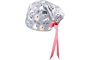 CALOMED Scrub Cap for Women and Men, Euro Style Scrub Caps, Working Hat, Head Cover with Buttons, Long or Short Hair