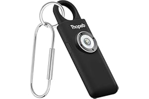 Thopeb– Personal Safety Alarm for Women–135dB Siren, Strobe Light and Rechargeable - Safety Alarm Keychain for Women (Charcoal)