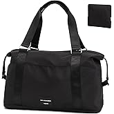 TINYAT Expandable Travel Duffle Bag Foldable Personal Item Travel Bag 32L Gym Bag for Women Weekender Carry On Overnight Tote