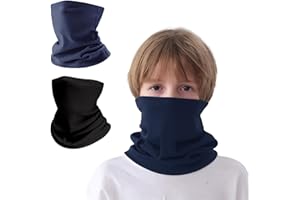 2 Pack Neck Warmer for Kids Toddler, Thermal Windproof Cache Cou Enfant Face Mask Scarf Bandana for Boys Girls Outdoor Sports