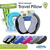 Cloudz Microbead Cool Gel & Bamboo Travel Neck Pillow - Black