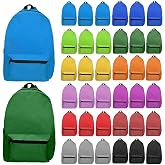 Entallor 36 Pack Backpacks Bulk Classic Student Bookbags 17 Inch Heavy Duty Backpacks for School Stadium Events Work Outdoor Travel, 12 Assorted Colors