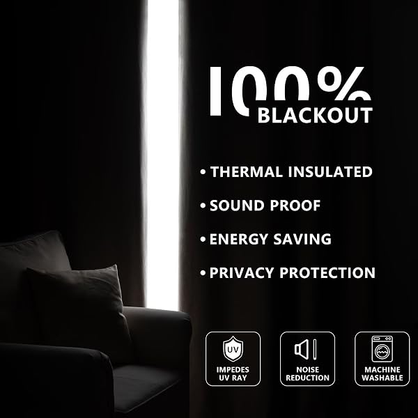 FANCYROOF 100% BLACKOUT CURTAINS FOR LIVING ROOM, 96 INCH CURTAINS 2 PANEL SET LIGHT BLOCKING, BACK TAB & ROD POCKET THERMAL INSULATED DRAPES BEDROOM WINDOWS HOME DECOR(52W × 96L INCH, OFF-WHITE)