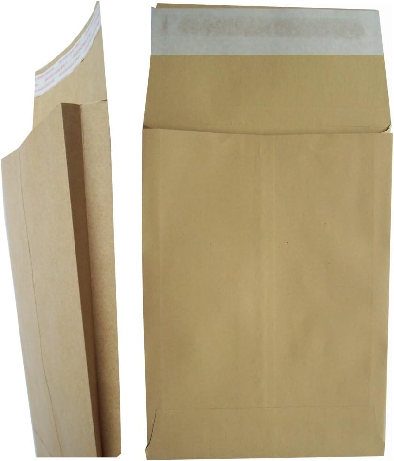 125 BROWN MANILLA GUSSET SPINED PEEL + SEAL PAPER ENVELOPES MAILERS OVERSIZED A5 C5 SIZE 178x254mm 25mm SPINE 120GSM SELF SEALING DOCUMENT STORAGE OFFICE POSTAL PACKING POSTAGE PACKAGING STATIONERY