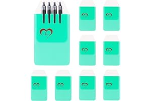 MOSOTECH 8 Pcs Pocket Protectors for Pen Leaks, PVC Pen Holder Pocket Organizer Pouch for Shirts, Lab Coats, Pants, Office Hospital Supplies, Multi-Purpose Organizer for Pens, Pointers, Cards, Notes (Green)