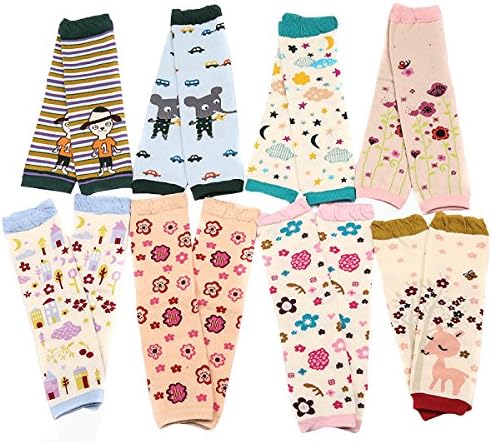 8 Pack Leg Warmers For Crawling Knee Protectors Kneepads For 1~36 Months Baby Girls