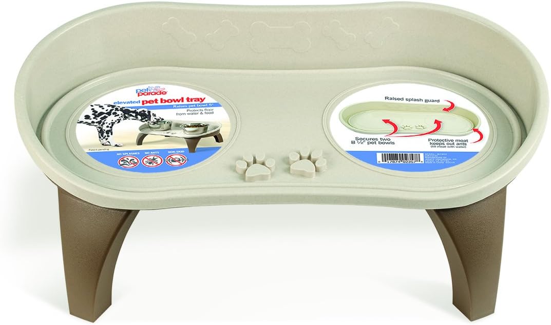 elevated dog bowls with splash guard