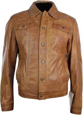 short brown leather jacket