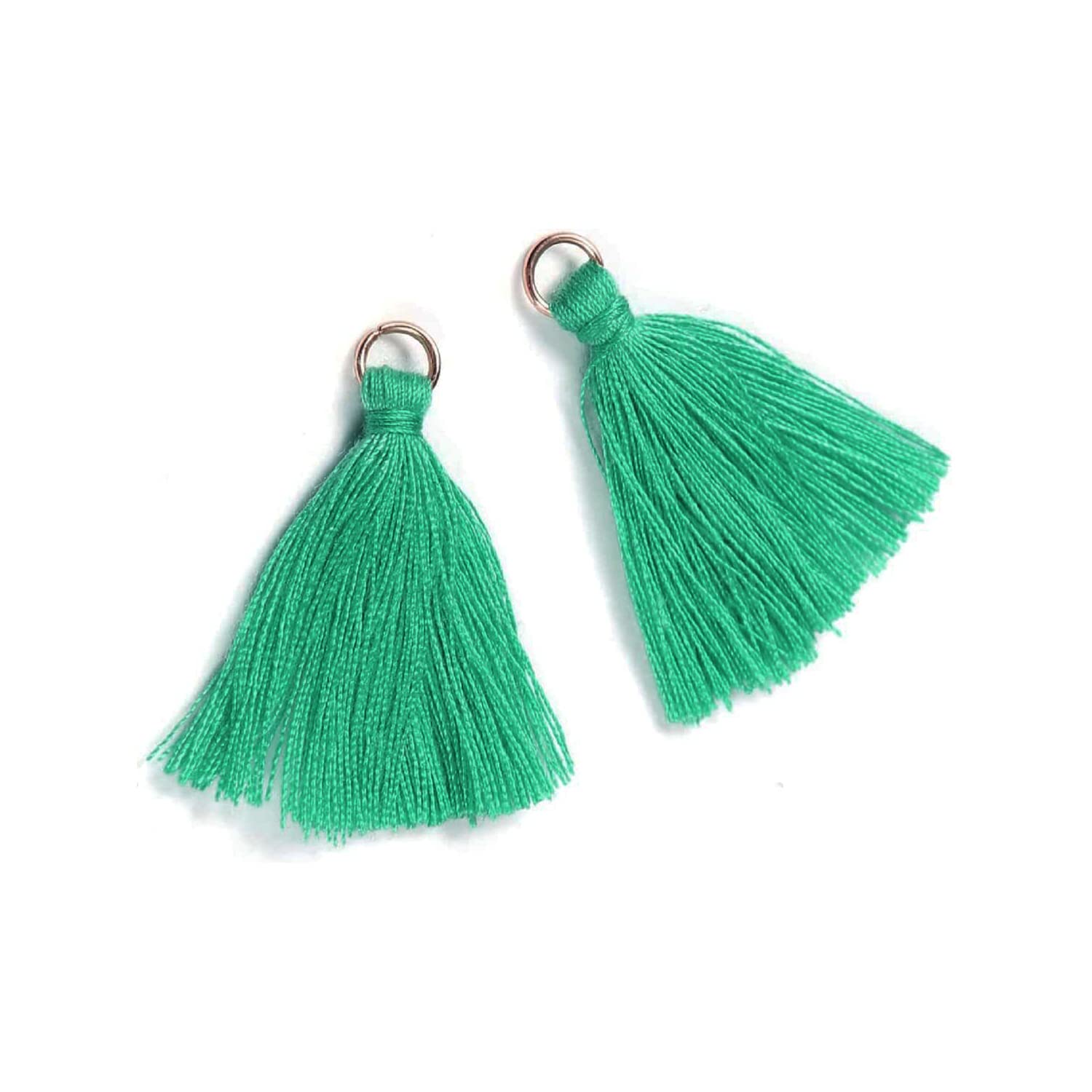 Duories Pack of 50 Mini Tassel Pendants, 3 cm Cotton Fringe Tassel Tassel Bracelet, Key Chain, Craft Tassel for Earrings, Jewellery Making, Bags, Bookmark, DIY Craft Accessories, Teal