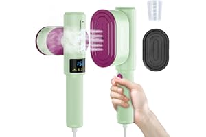 WESTSWAN Travel Steamer For Clothes, Portable Garment Steamer with Rotatable Ironing Surface, 2 In 1 Iron ＆ Steam, Keep Your Clothes Wrinkle-free On The Go, Compact Clothes Steamer for Home and Travel