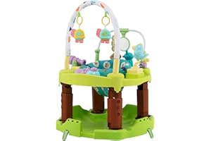 GENERIC HOMGX Baby Bouncer Activity Center, 3 in 1 Baby Jumper Center & Infant Playtime Mat & Activity Table w/Baby Toys, 3 Adjustable Heights & 360° Rotatable Seat, Activity Center for Toddlers (Green)
