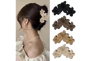 4Pcs Flower Hair Clips for Women Hair Claw Clip Set Nonslip Strong Hold Thick Thin Curly Hair
