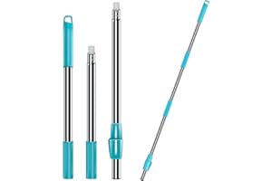 Tsmine 3-Section 35-to-61 Inch Spin Mop Replacement Pole Handle Mop Refills Compatible with Round Spin Mop, Microfiber Mop Floor Head Mop - Blue