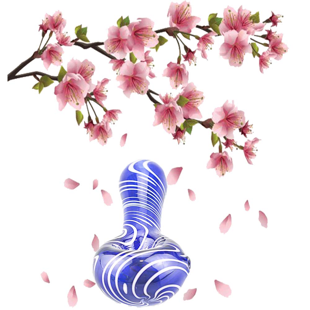 4 Inch Tube New Style Portable Classic Blue Spiral Art Glass