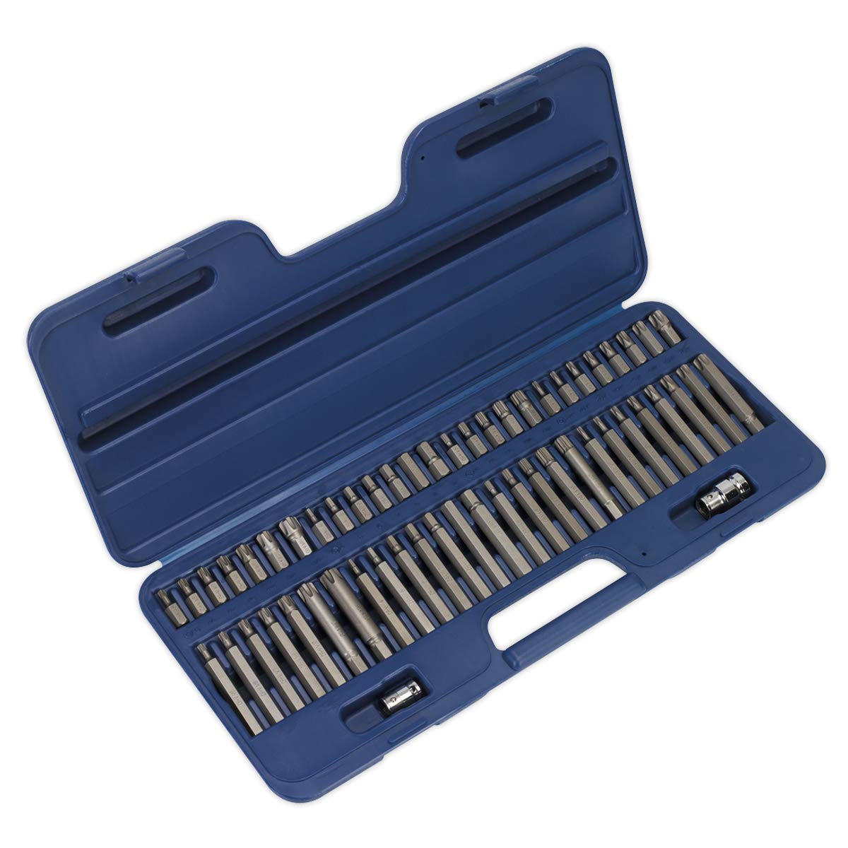 Sealey Ak21956 Ribe/Spline/Hex/Security TRX Bit Set 56Pc 3/8In & 1/2In Sq Dr