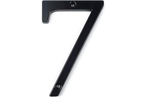 HASWARE House Number Sign 4 inch Modern Door Numbers Signage Plaque Street Home Address Numerals Zinc Alloy (7, Black)
