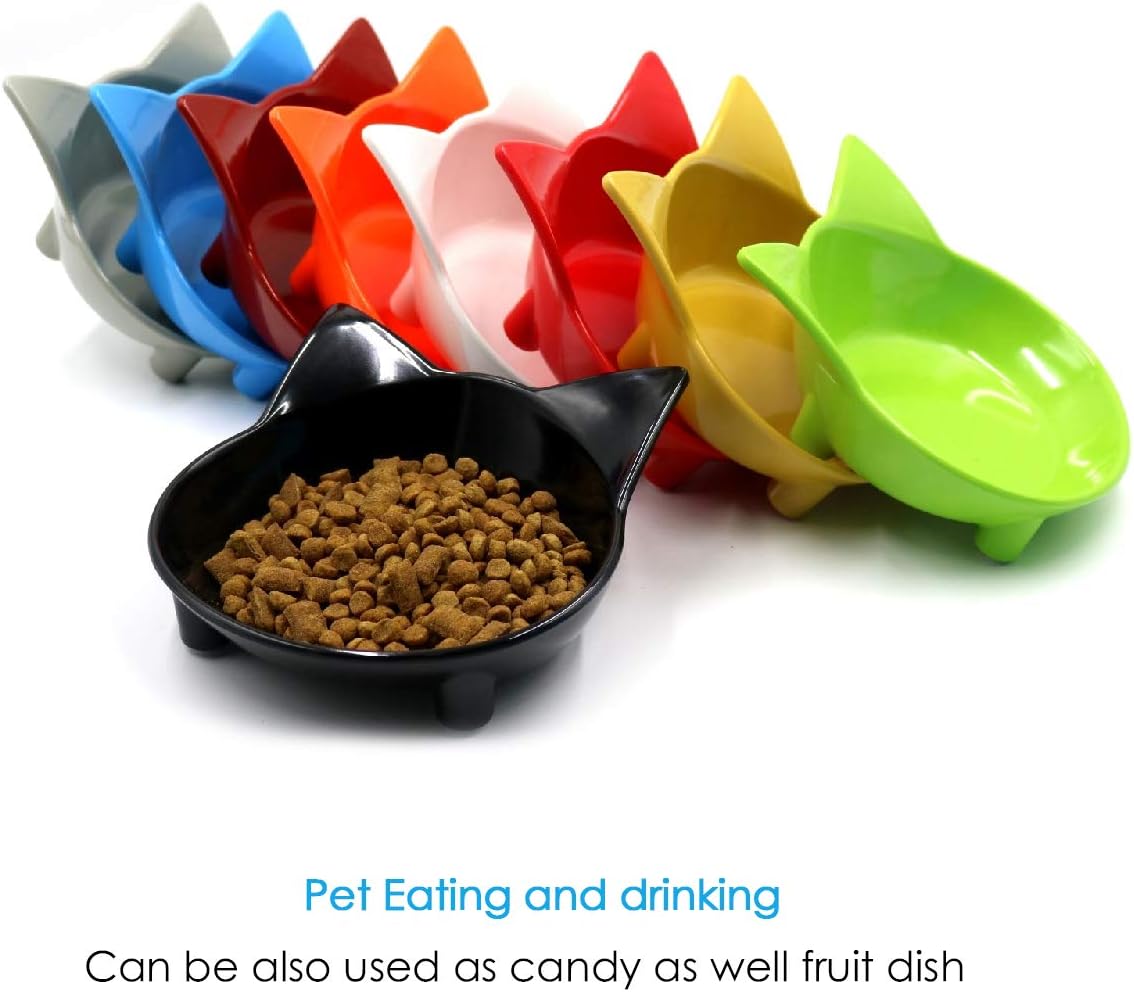 PETCUTE Cat Bowls Cat Food Bowls Non Skid shallow Pet Feeding Bowl for Cats and Small Dogs Set of 2, White - Image 4