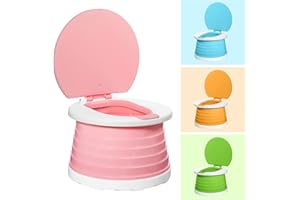FAMI HELPER Portable Potty for Kids Toddlers Foldable Children's Portable Toilet Potty Chair Toddlers Training Toilet Seat Emergency Toilet for Car Camping Outdoor indoor (Pink)