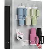Magnetic Stanley Cup Holder for Refrigerator, Water Bottle Organizer for Stanley 40 oz with Tumbler Lid Organizer, Kitchen Pantry Organizers and Storage for Stanley Cup Accessories