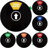 Office Door Sign, Black Rotating Status Door Sign with 6 Options - Do Not Disturb/Out of Office/In a Meeting/Come in Welcome/Working Remotely/Back Soon, 6 Inch Round Privacy Signs (Black)