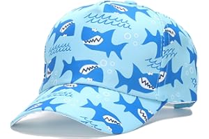 Julerwoo Kids Dinosaur & Shark Baseball Cap Fun Graphic Prints Adjustable Cap Sun Hats