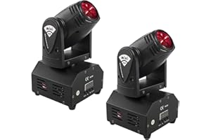 SHEHDS Moving Head Lights Mini LED 10W RGBW 4in1 Stage Lights Professional 11/13 DMX Channels Sound Activated DJ Lights for Disco Club Party Dance Wedding Bar Christmas - 2 Pack