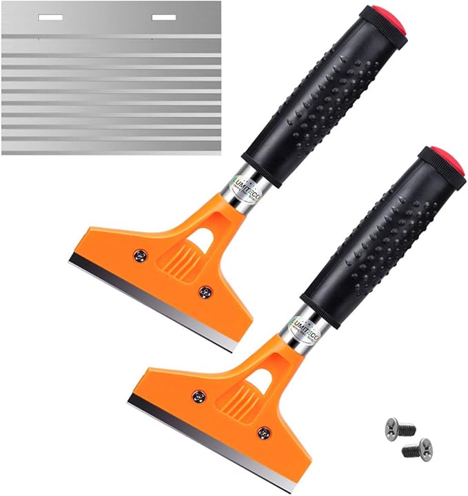 4" Razor Blade Tile Scraper Tool with Handle, Window Glass Wallpaper