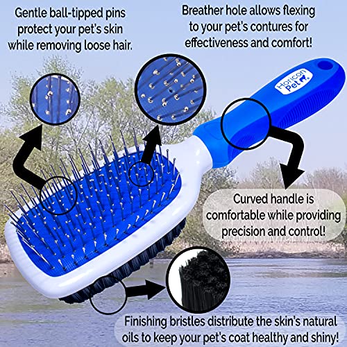 Horicon Pet 6 In 1 Premium Dog Brush Set - Dog Grooming Brushes - Ball Pin & Bristle Brush, Curved Blade Dematting Comb… - Image 3