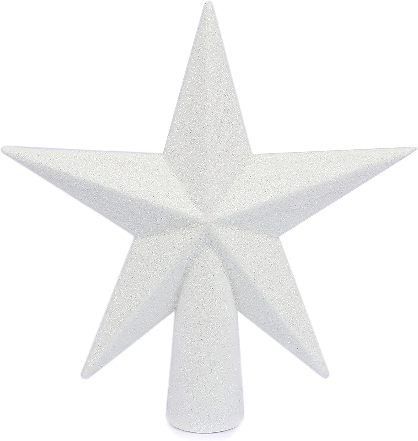 YYCRAFT Glitter Star Tree Topper Christmas Decoration-4 Inch,White