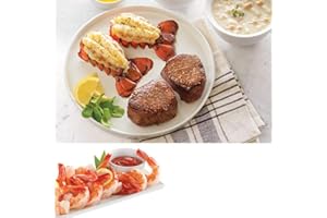 Lobster Gram - Ship to Shore Dinner For Two – 2 Fresh Maine Lobster Tails, 2 Filet Mignons,Jumbo Shrimp – Fresh & Fast Delivery - From the No. 1 Seafood Delivery Company, 4.5 Pound (Pack of 1)