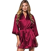 Turquaz Women's Bride Bridesmaids Silky Robe Satin Kimono Robes for Women Lingerie