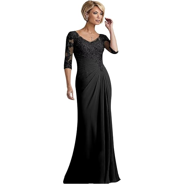 Amazon.com: Black A-Line Mother of The Bride Dress with Sleeves Plus Size  Sparkly Prom Dress for Wedding Guest Size Custom : Clothing, Shoes & Jewelry