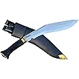 Gorkha Service No.1 Kukri Knife 10 IN Fixed Blade Khukuri On Bone Handle, Sheath & 2 Small Knives- Handmade In Nepal