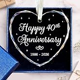 BSQUIELE Happy 40th Anniversary Ornament - Valentine Gift for 40th Anniversary - Ruby Anniversary - 40th Wedding Ornament 2026-40 Year of Marriage Gifts for Couple - Birthday Gift for Husband Wife