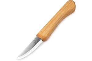 BeaverCraft Whittling Knife C1M - Sloyd Chip Wood Carving Knife Carbon Steel - Small Whittling Knives for General and Detail,