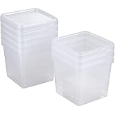 SHPii 101 oz Square Clear Extra Thick Deli Containers with Lids,BPA-Free,Freezer and Microwave Safe Food Storage Containers,Reusable,Meal Prep,Take-out,Restaurant Supplies.(8 Pcs)