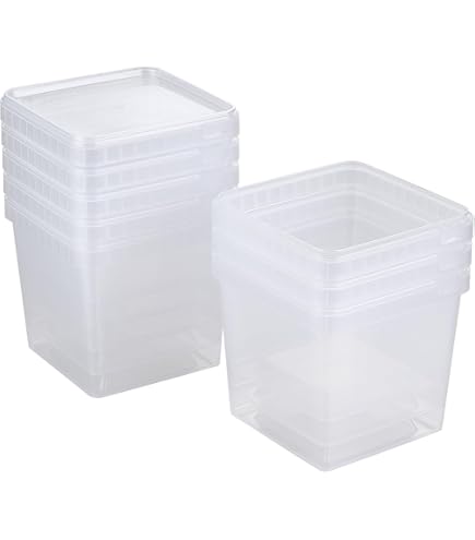 Decony Recipientes Cuadrados Transparentes De 32 Onzas Con Tapas, Desechables, Sin BPA, Cuadrados De Plástico Para Almacenamiento De Alimentos Con Tapas Herméticas Para Preparación De Comidas, Para