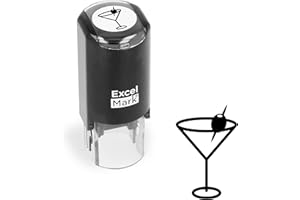 ExcelMark Martini Glass Stamp - Black Ink