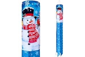 Dusnodu Winter Snowman Windsock 40 Inch Christmas Happy New Year Durable Outdoor Hanging Decoration for Yard Garden Patio Home Decor