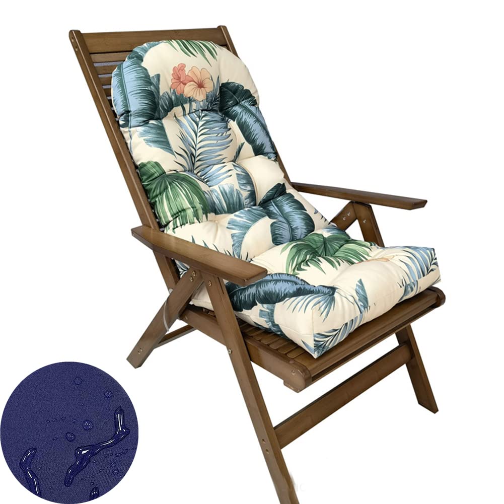 Photo 1 of GPPSUNGD Waterproof Adirondack & Rocking Chair Cushion Indoor and Outdoor High Back Patio Cushions with Ties 43.3 X 19.7 Inch(Without Chair) (Hawaii Style, 1)