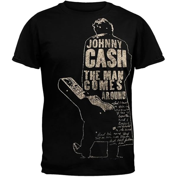 Johnny Cash Men's Short-Sleeve Bold Cash Graphic T-Shirt (Black