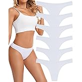 ANZERMIX Women's Breathable Cotton Thong Panties Pack of 6
