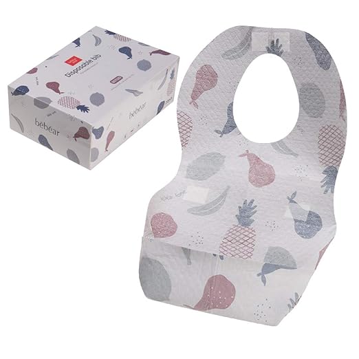 Bebamour Disposable Baby Bibs 3 Layers Adjustable Weaning Bibs for