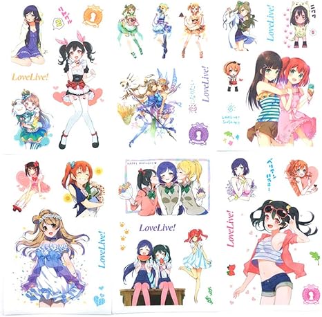 Amazon Co Jp E Cho 鬼滅の刃 刀剣乱舞 文豪ストレイドッグス 初音ミク ラブライブ かわいい ステッカーセット ステッカー お気に入り ギター 車 バイク ヘルメット パソコン ラップトップ 携帯 ノート タブレット 6枚 ラブライブ School Idol Project おもちゃ