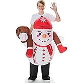 VioraWhite Christmas Inflatable Costume for Kids Blow up Funny Riding on Costume for Children Boy Girl Party Cosplay Outfit