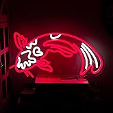 Koi Fish Neon Sign for Wall Decor Koi Carp Neon Lights Japanese Fish Led Neon Red White Neon Signs Lucky Sign 16.7”x9.3” for Bedroom Office Living Room Decoration