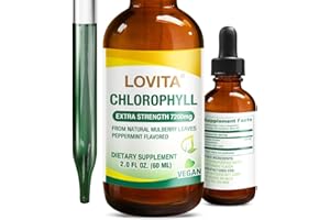 Lovita Chlorophyll Liquid 120mg per mL, High Potency Concentrated | Internal Deodorant, Skin Health, Energy Booster & Immune Support | from Natural Mulberry Leaf | 2 Fl Oz