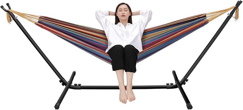 Amazon ハンモック 自立式 室内 室外 兼用 ダブルサイズ スタンド付き 高さ調整可能 収納バッグ付き 赤いストライプ Magic Life ハンモック Amazon ハンモック 自立式 室内 室外 兼用 ダブルサイズ スタンド付き 高さ調整可能 収納バッグ付き 赤いストライプ Magic Life ハンモック