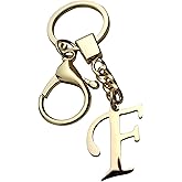 SPRT Gold Letter A-Z Keychain,Gold Letter Keychain Initial Letter Keyring for Women Girls Bag Charms Purse Charms Handbags